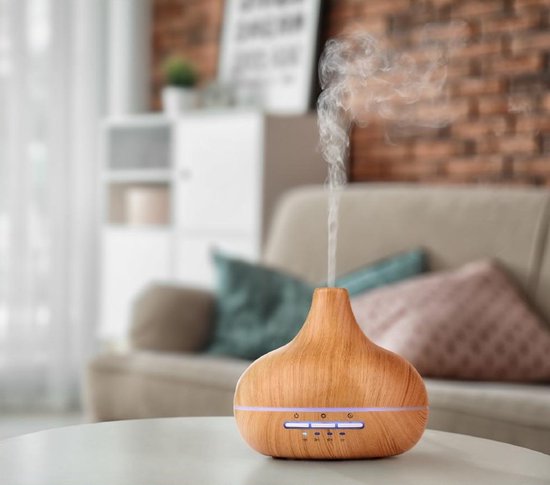 Grundig Aroma Diffuseur Humidificateur 300ml- Diffuseur de parfum électrique avec éclairage LED et minuterie - Aromathérapie avec huiles essentielles - Diffuseur de parfum sans fil - Bambou