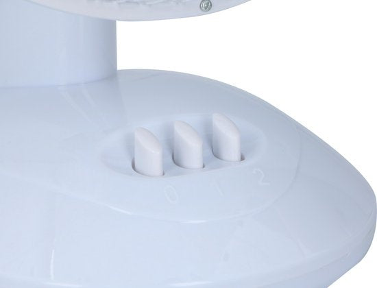 Lifetime Air Ventilateur de table - Ø23cm - 2 Vitesses - Fonction inclinable - Fonction pivotante - Blanc