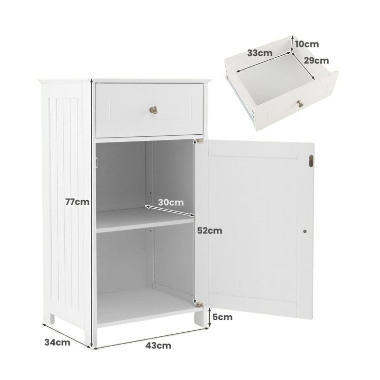 Coast - Armoire de toilette avec tiroir, blanc - 68 x 45 x 33 cm