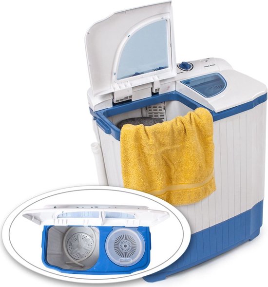 Lave linge et sèche linge TecTake - Blanc et Bleu