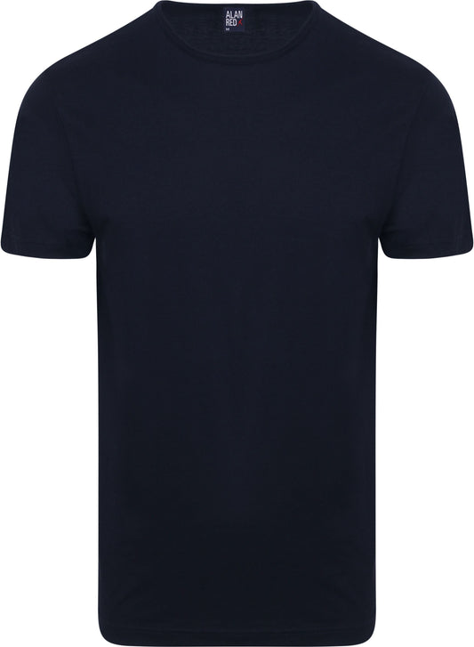 Alan Red - S - T-shirt Derby - pack de 4 - col rond - Navy