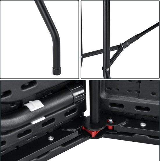 Table à bière / banc à bière / set à bière - Plastique / Rotin - 3 pièces - Noir