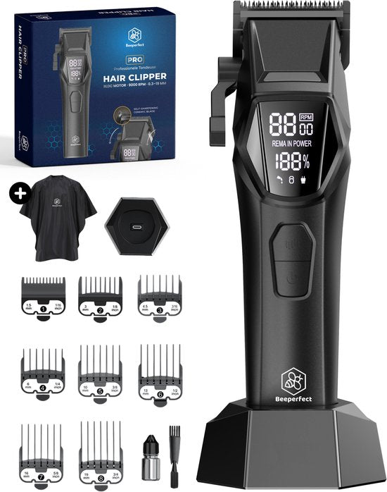 Tondeuse professionnelle sans fil - Beeperfect® - Tondeuse à cheveux pour hommes - Tondeuse à cheveux - Machine à cheveux pour coiffeurs - Tondeuse à cheveux - Tondeuse à barbe - Dispositif de coupe - Tondeuse à cheveux pour coiffeurs - Tondeuse pour coif