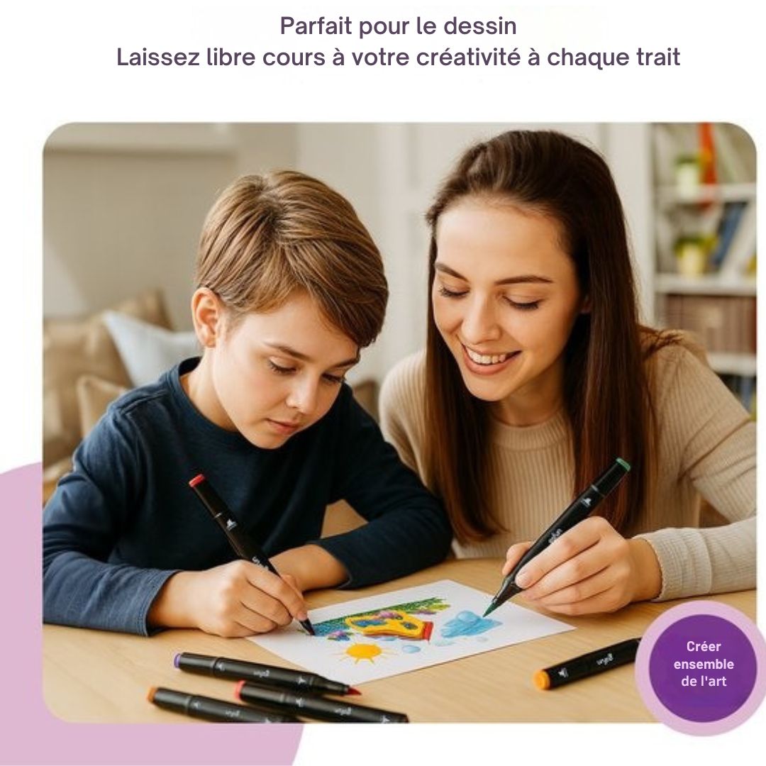Marqueurs à alcool - Gofun Twinmarkers 262 pcs - Adultes et enfants - Double pointe - toutes couleurs