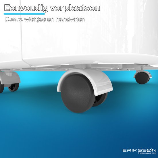 Déshumidificateur Dry Pro Plus d'Erikssøn - Déshumidifie jusqu'à 20 litres par jour - Fonction Lavage-Séchage - Convient pour la maison, la chambre, la salle de bain, le salon et le sous-sol - Déshumidificateur - Blanc