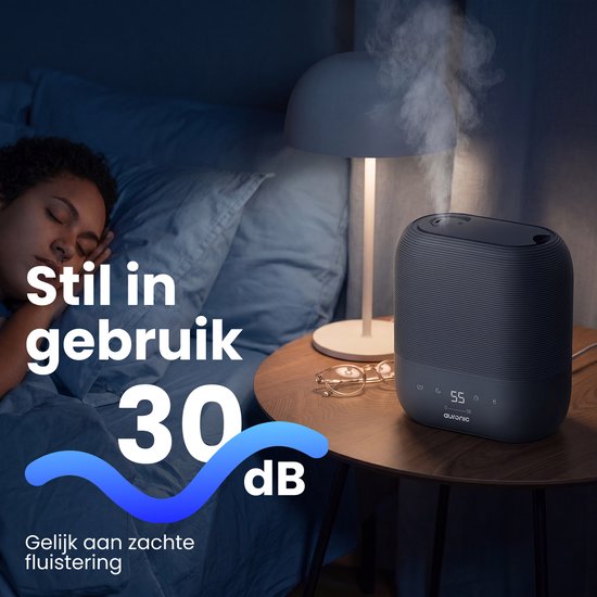 Humidificateur Auronic - 5 L - Convient pour la chambre à coucher, la chambre de bébé, le bureau, le salon et bien plus encore - Humidificateur - Sans BPA - Anthracite