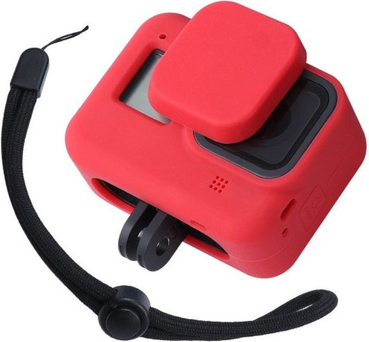 Garpex® Silicone Case for GoPro HERO 8 - Étui de protection en caoutchouc - Protection de l'objectif incluse - Noir