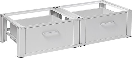 Vonia Machine à laver relevable - Double - Machine à laver et sèche-linge relevable - Machine à laver relevable avec tiroir - Armoire pour machine à laver - Conversion de machine à laver - Blanc