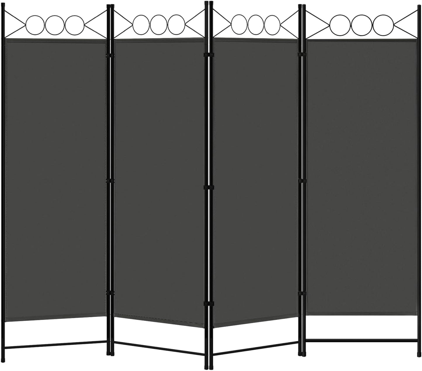 Paravent Woltu - 4 panneaux - 223 x 172 cm - Anthracite