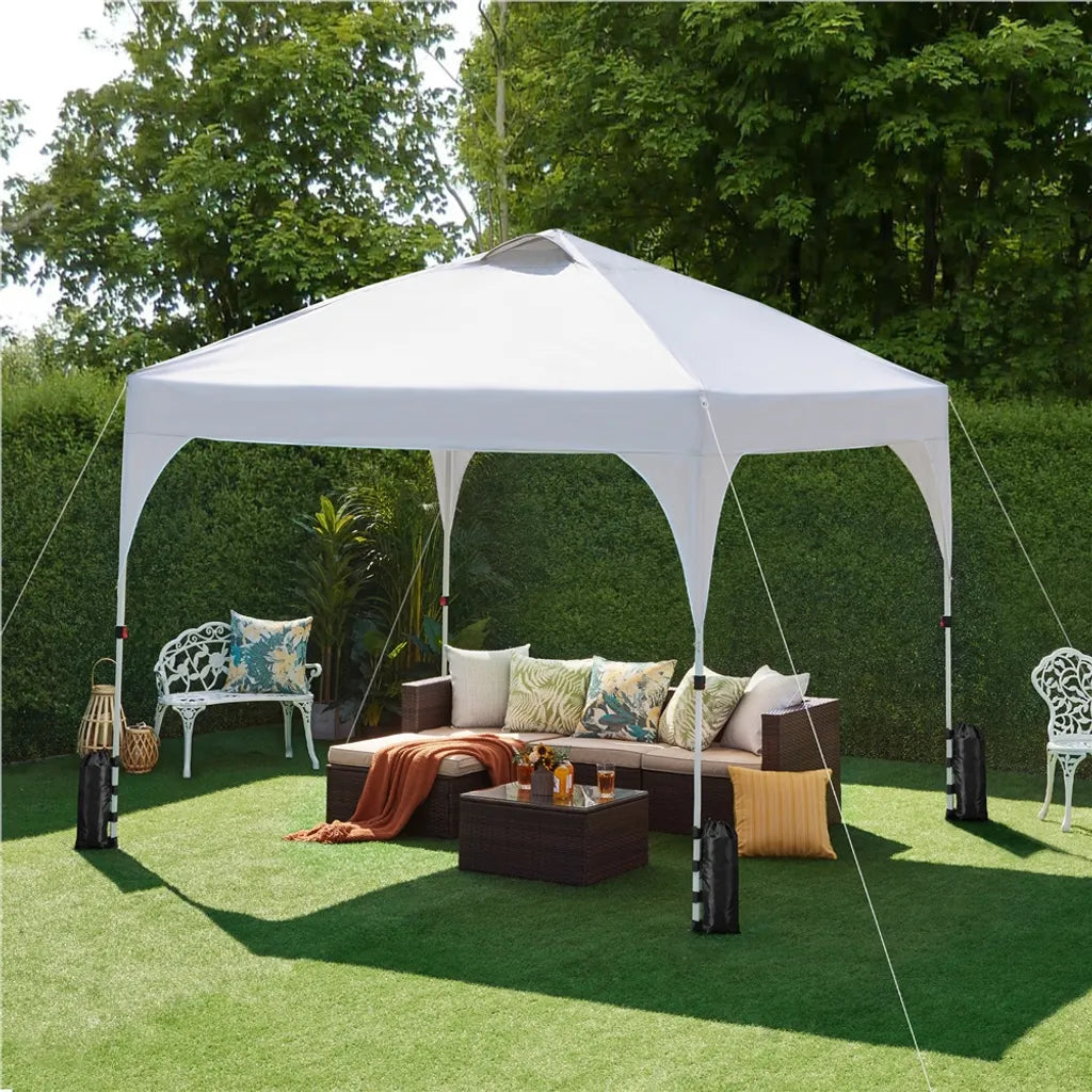 Tente de fête pliable Yaheetech 3 x 3 m - Blanche - Pavillon pop-up réglable avec sac de transport