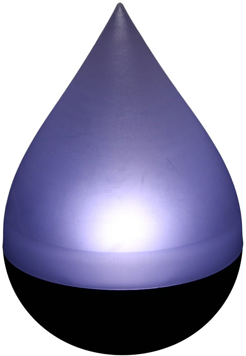 Lampe de table solaire Grundig en forme de goutte - Blanc/Noir - 15 x 15 x 20 cm - Éclairage de jardin à énergie solaire