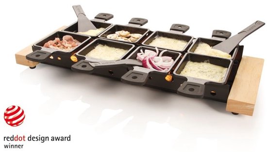 Boska Partyclette® XL - Set de gril à raclette - 8 personnes - Noir - 48x18 cm