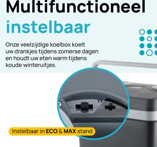 Glacière Thermoélectrique MOA Electric Coolbox, Avec fonction de chauffage, 12V et 230V, 32Litres, Gris