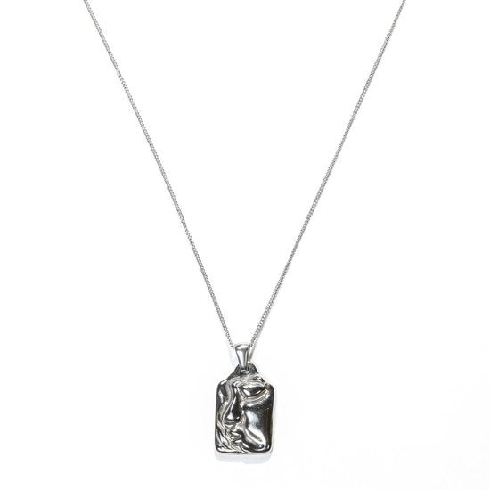 Laura Ferini Ladies Necklace Faccina Silver - Collier en argent avec pendentif - plaqué or blanc 18K - Collier - Collier - Bijoux - Accessoires - Collier pour dames avec pendentif