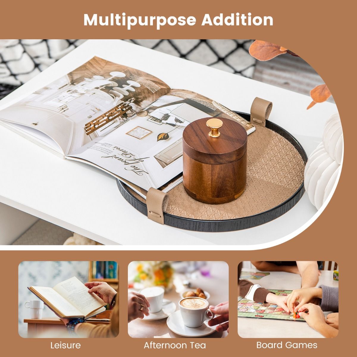 Coast - Table basse de rangement - Rectangulaire, Géométrique, 3 niveaux, Max. 50 kg - 90 x 50 x 42 cm - Bois stratifié - Naturel/Blanc rustique