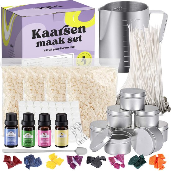 VAIVE DIY Candle Making Set - Bougeoir - Bougie parfumée - Bougie - Pour adultes et enfants