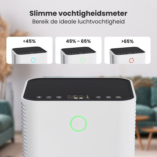 Déshumidificateur Auronic - Série compacte - 10L par jour - Fonction Lavage-Séchage - Chambre à coucher, salle de bain et salon - Blanc