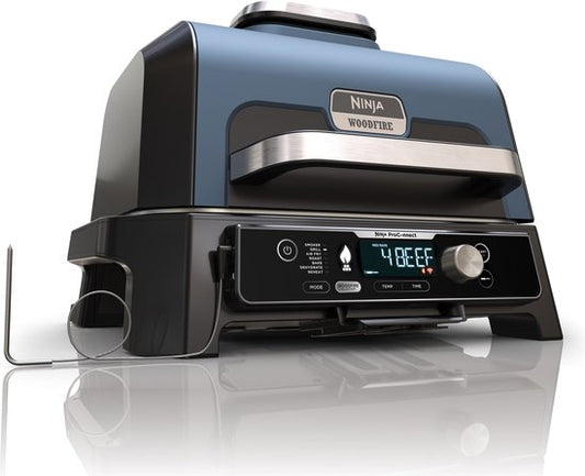 Ninja Woodfire Pro Connect XL - Barbecue électrique intelligent 7-en-1 et fumoir - Thermomètre de cuisson numérique inclus - Application Connect - OG901EU
