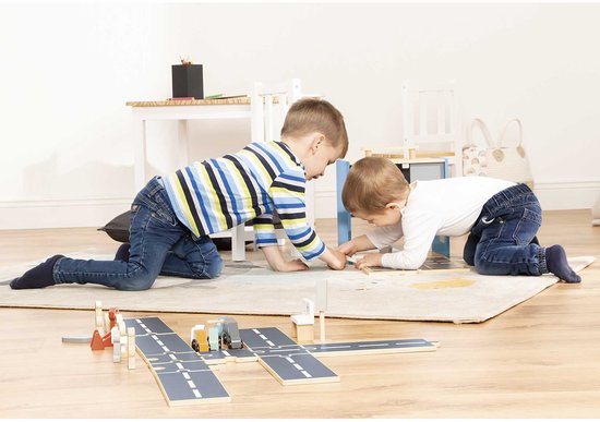 Commissariat de police en bois - univers de jeu « Commissariat de police Gordon » avec accessoires - transportable - pliable