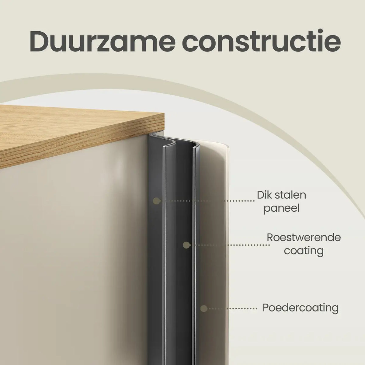 Joyfurnos Ochama : meuble de rangement avec porte - étagère réglable - 80 x 40 x 76 cm - beige