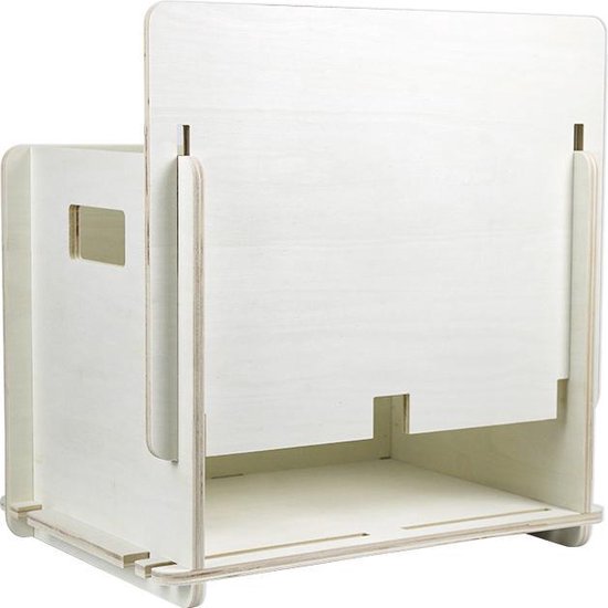 Caisse de rangement pour disques vinyles lp - stocker les disques dans une caisse de rangement pour disques lp - bois - blanc