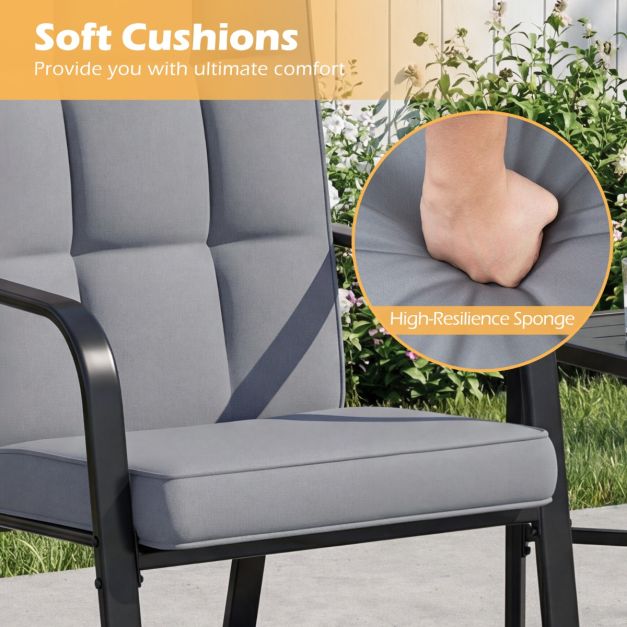 Coast Terrace Chairs Set of 2 - Adjustable - Cushions - Metal - Grey/Black