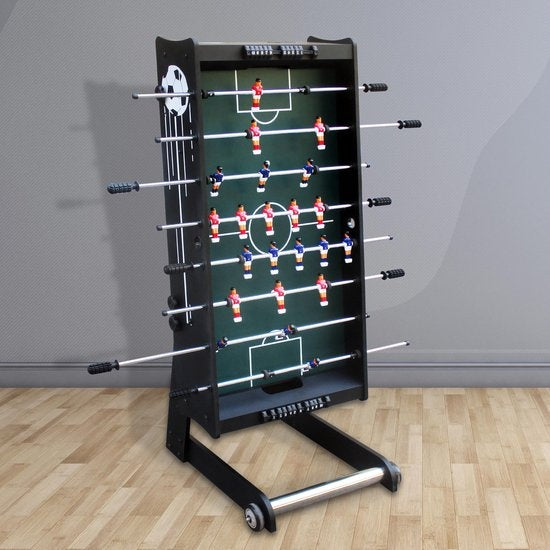 Cougar Scorpion Kick Football Table pliable en noir - Baby-foot avec 2 balles et compteur de score - Baby-foot d'intérieur 126x61x80cm