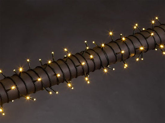 Stella LED, guirlande lumineuse, 8 m, 120 LED, blanc chaud, câble vert, pour l'intérieur et l'extérieur, 24 V