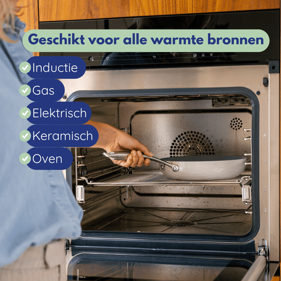Poêle à frire Safecourt - Revêtement en céramique - Sans PFAS - Compatible induction - 24 cm