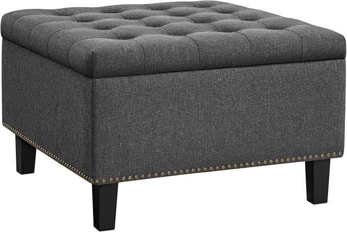 Pouf de rangement Yaheetech 70,5 x 70,5 cm - Avec espace de rangement - Pieds en bois caoutchouté