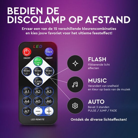 Strex Disco Lamp avec télécommande - pour enfants et adultes - Party Lights - Disco Ball - Disco Light - Disco Lamp