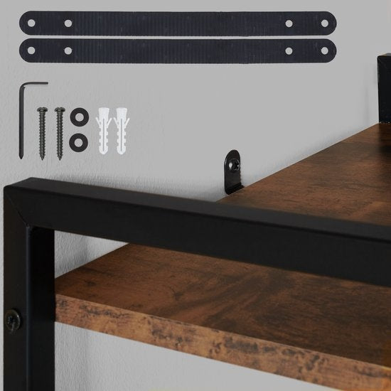 tectake - Etagère murale, échelle, bibliothèque - Chatham industrial dark brown - 404702