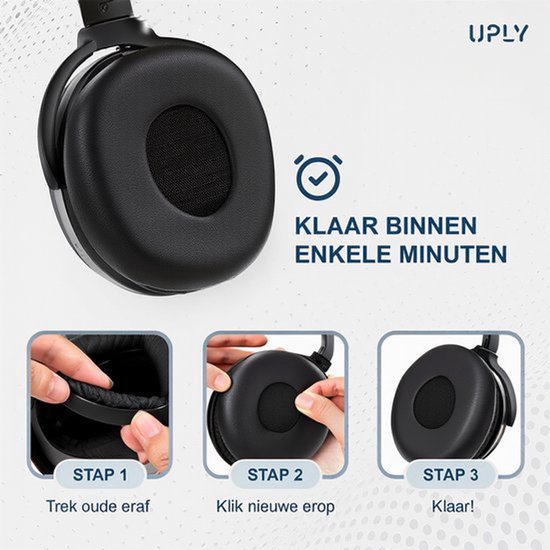 Lot de coussinets pour casque Jabra - Coussinets Evolve 20 - Evolve 20/20se/30/30II/40/65 - Simili cuir avec mousse à mémoire de forme