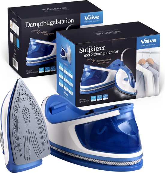 VAIVE SteamPrecision Iron avec générateur de vapeur - Fer à vapeur - Fer à repasser - Semelle en céramique
