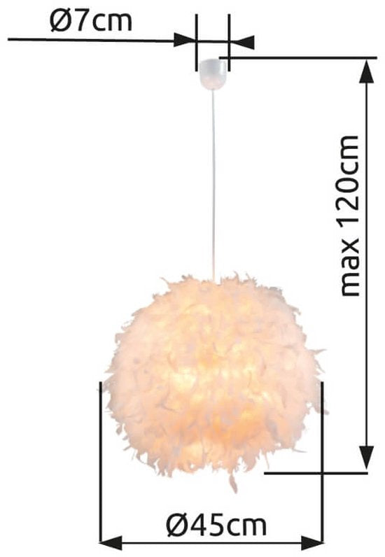 Globo - lampe suspendue - Katunga - blanc - plastique - Ø 45cm - E27 - 15057