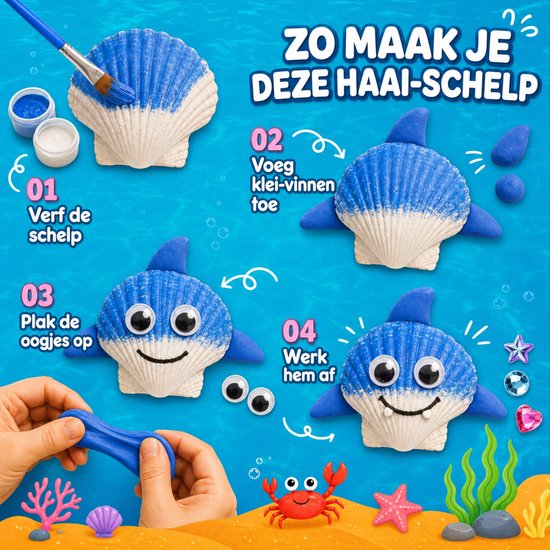 Vaive Peinture sur coquillages, 75 pièces – Kit de loisirs créatifs « Happy Stones » phosphorescents – Loisirs créatifs - Kit de loisirs créatifs pour filles et garçons - Kits de loisirs créatifs