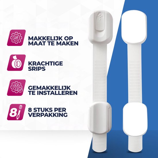 Roegaarden Child lockers - protection des casiers pour enfants - Sans perçage - Blanc - 8 pièces