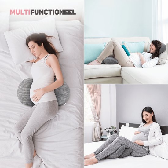 Vulpes Goods® BabyCare - Oreiller de grossesse - Oreiller pour le sommeil latéral - 3 en 1 - réglable - Oreiller pour le corps / Oreiller pour le corps / Oreiller d'allaitement - Design unique en forme de W