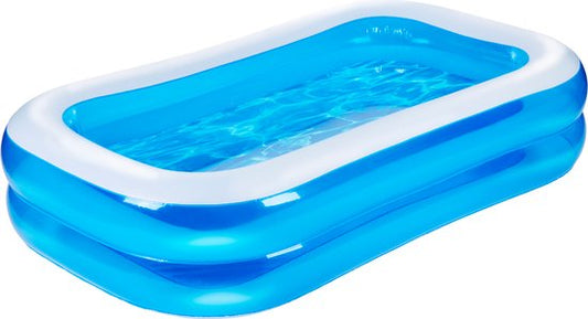 Eddy Toys Inflatable Pool - Piscine gonflable avec bouchon de vidange et patch de réparation - piscine pour enfants et tout-petits - 207 x 132 x 46 cm - piscine pour enfants - piscine gonflable - bleu
