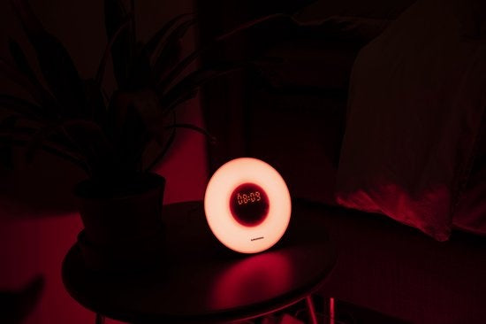 Grundig Wake Up Light - Veilleuse avec affichage de l'heure - Alarme lumineuse avec radio FM et sons naturels