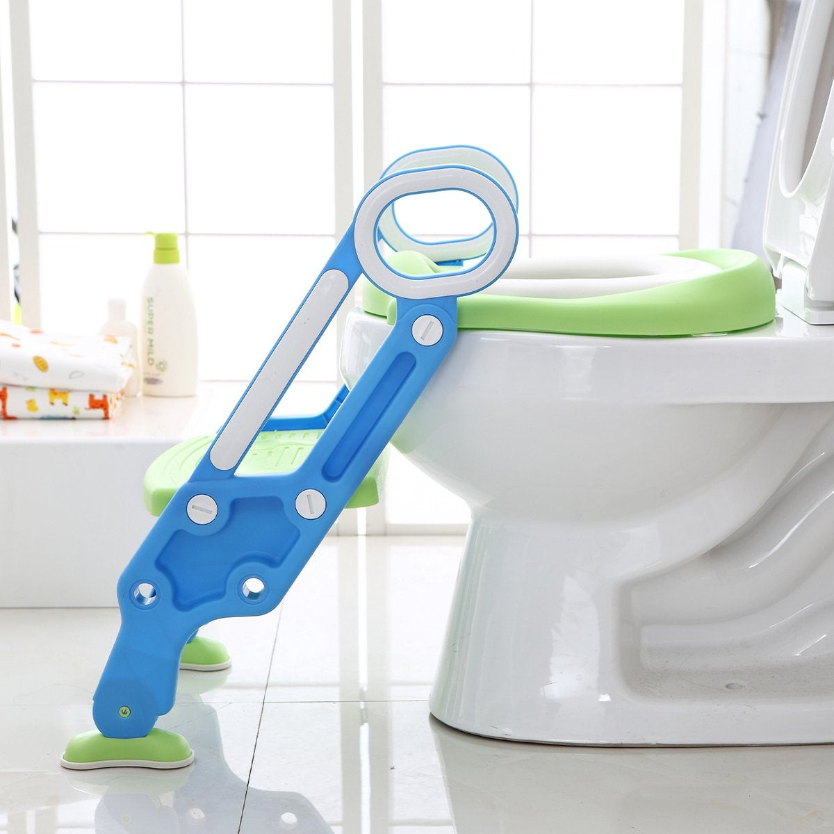 Réducteur de toilettes LifeGoods - Pot pour enfant - 2 à 7 ans - Vert/Bleu