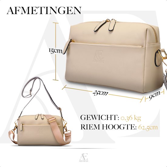 Aramae® - Sacoche pour femme - Sacoche pour femme - Sacoche pour femme - Sac à bandoulière - Sac pour téléphone - Beige mat