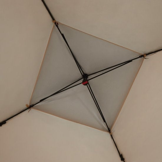 Pavillon pliable Carabobo, Tectake®, Pavillon de jardin, 364x364x294cm, Marron