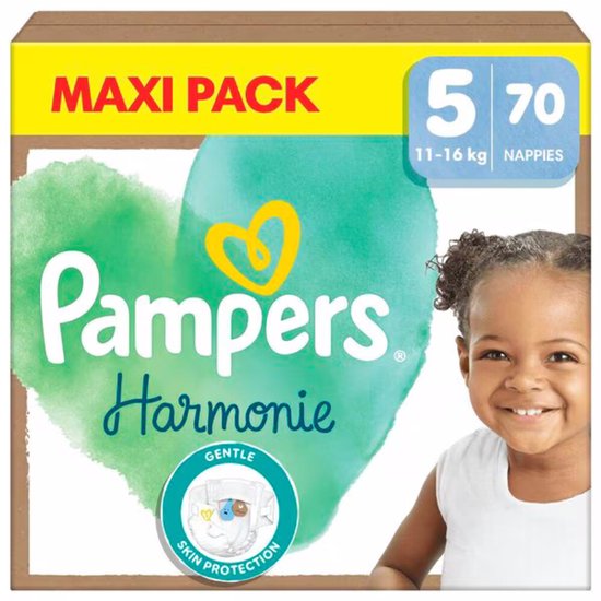 Pampers - Harmonie - Taille 5 - Mega Pack - 70 pièces - 11/16 kg