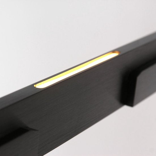 Suspension Bloc 3296ZW noire, réglable en hauteur, en verre et métal - Steinhauer, 120 cm, avec module LED et variateur d'intensité