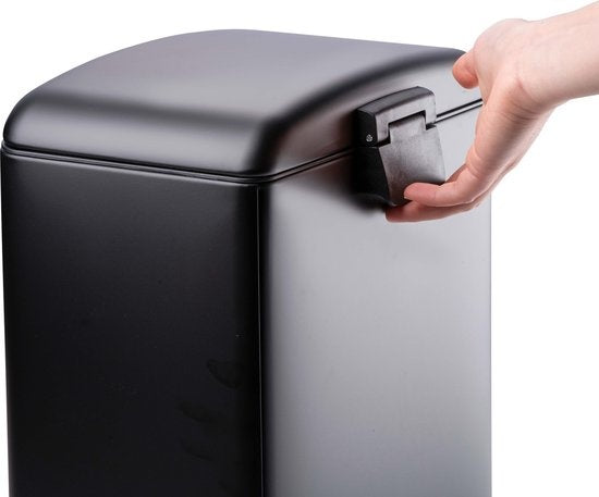Dirt Devil Pedal bin 12 litres - Poubelle de salle de bain - acier inoxydable - Noir