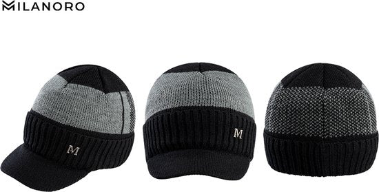 Milanoro - Bonnet chaud pour garder la tête au chaud par temps froid - Noir