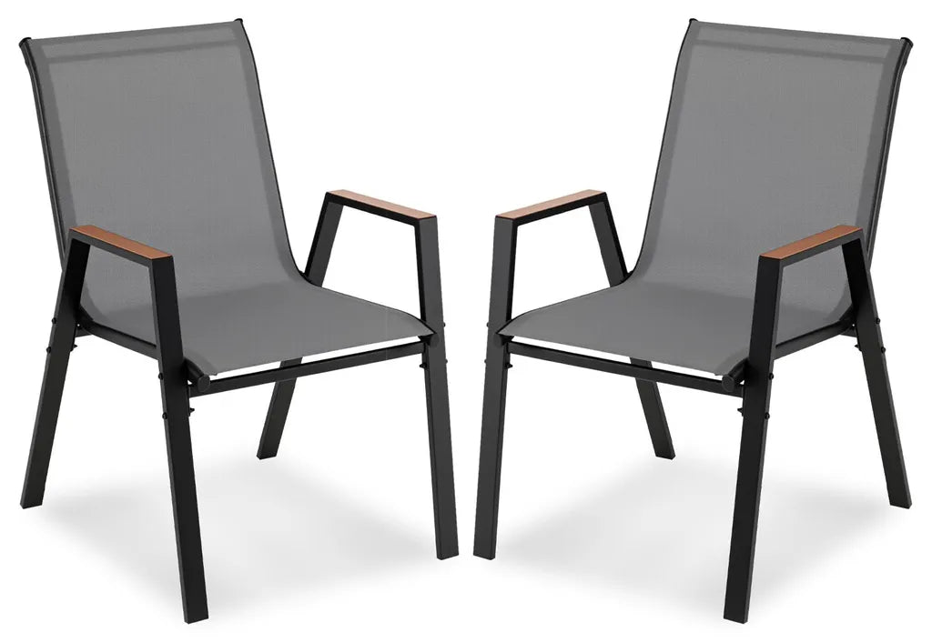 Chaises de jardin Coast - empilables - accoudoirs - respirantes - 56 x 66 x 88 cm - gris