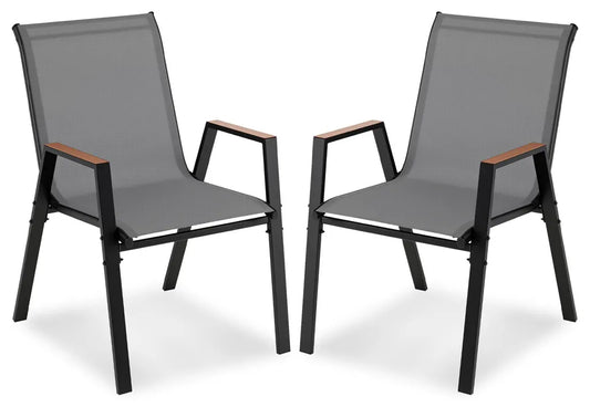 Chaises de jardin Coast - empilables - accoudoirs - respirantes - 56 x 66 x 88 cm - gris