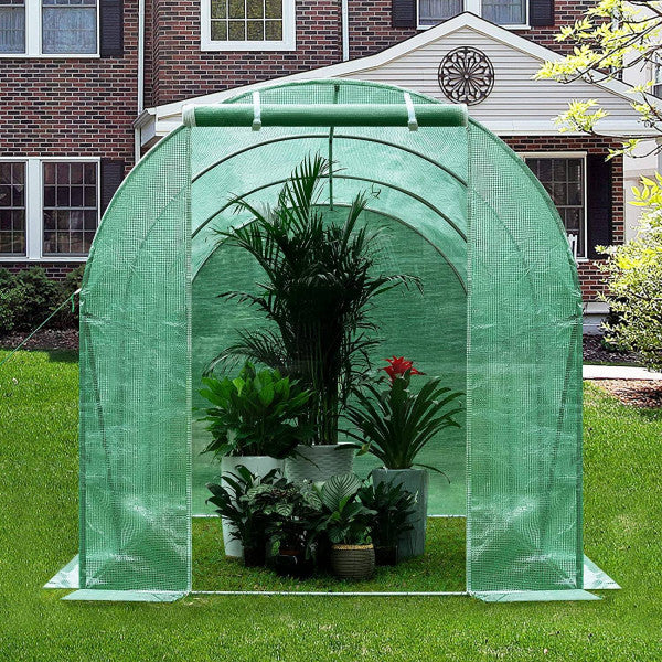 Serre en film plastique WOLTU Verte - 300 x 200 x 200 cm - 6 m² - Avec 6 fenêtres